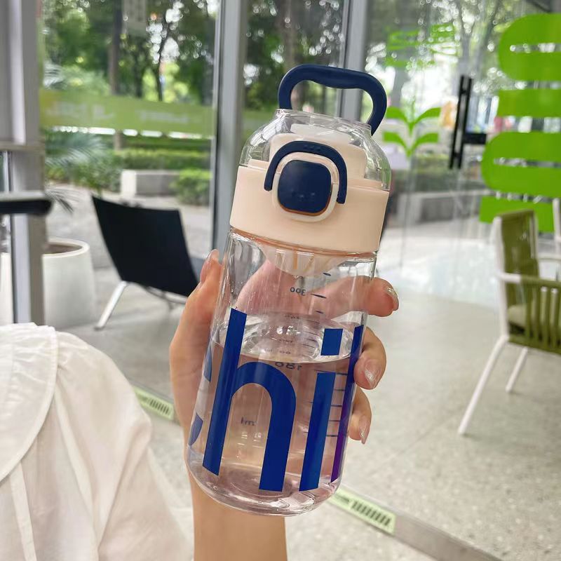 High-Capacity Portable Sports Water Bottle with Straw