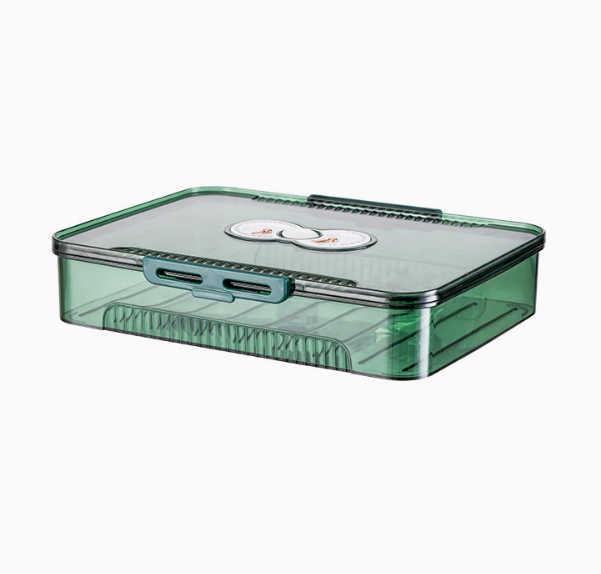 Clear Dumpling Storage Container with Lid - Stackable Food Organizer Box