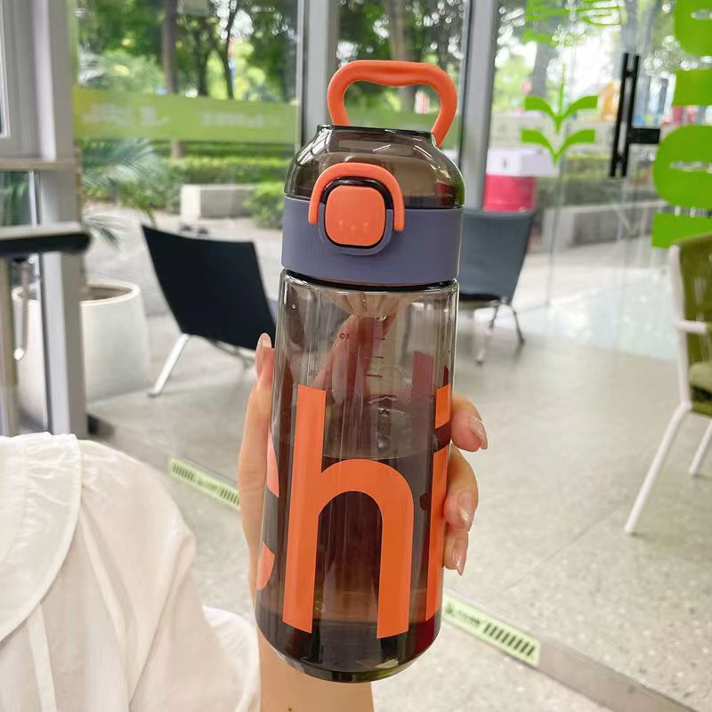High-Capacity Portable Sports Water Bottle with Straw