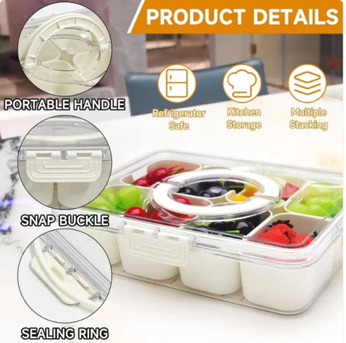 Food Storage Lunch Box Set - BPA-Free Plastic Containers with Lids (2 Pack)