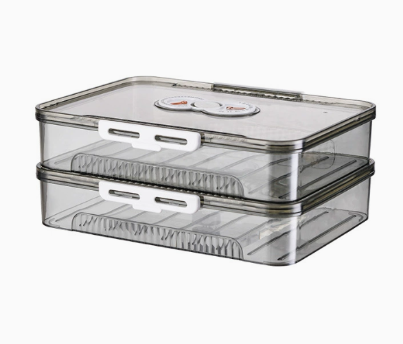 Clear Dumpling Storage Container with Lid - Stackable Food Organizer Box