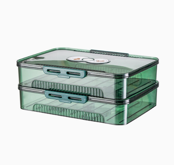 Clear Dumpling Storage Container with Lid - Stackable Food Organizer Box
