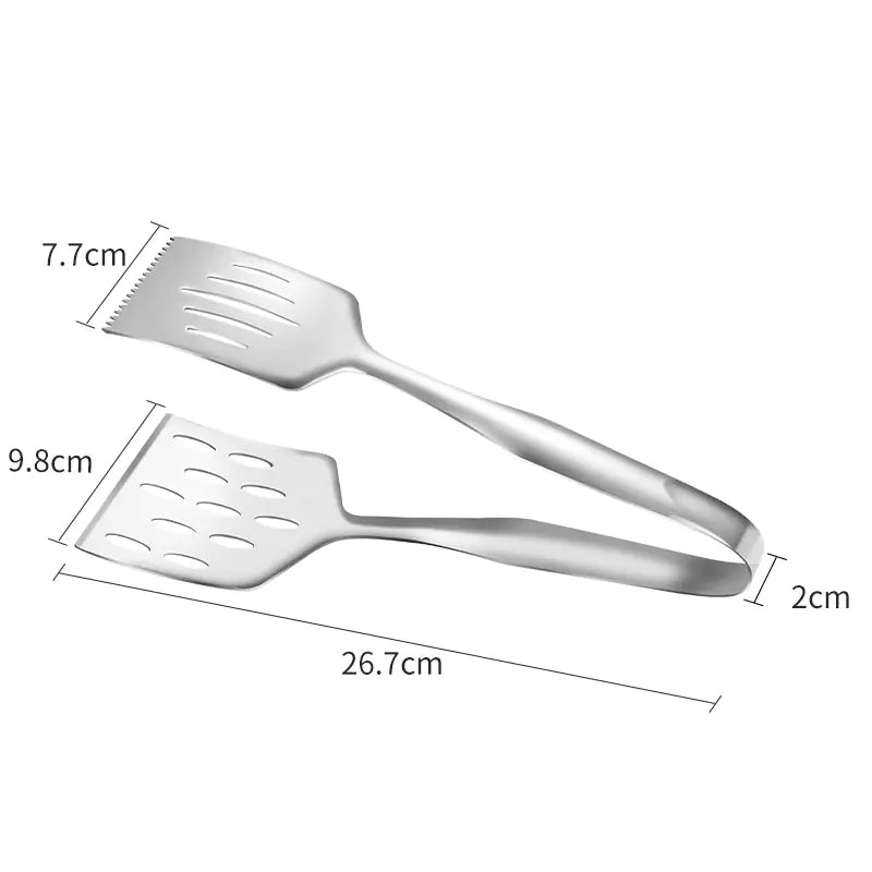 Stainless Steel BBQ Spatula and Food Clip Utensils