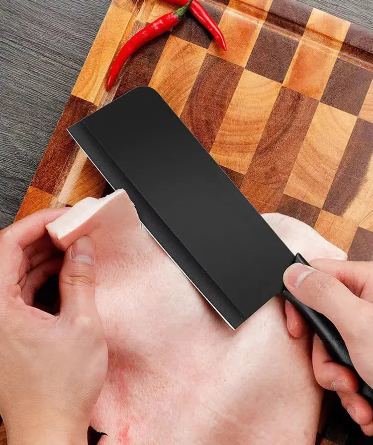 Set of 2 Stainless Steel Kitchen Knives with Black Blades