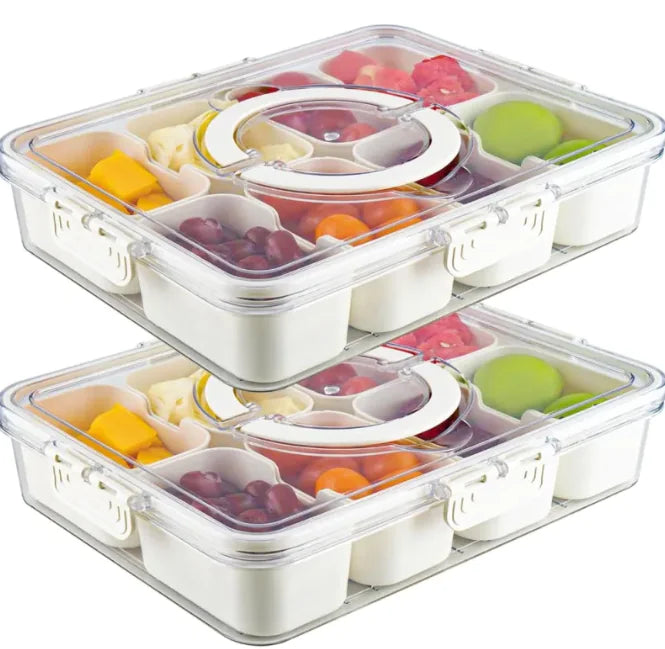 Food Storage Lunch Box Set - BPA-Free Plastic Containers with Lids (2 Pack)