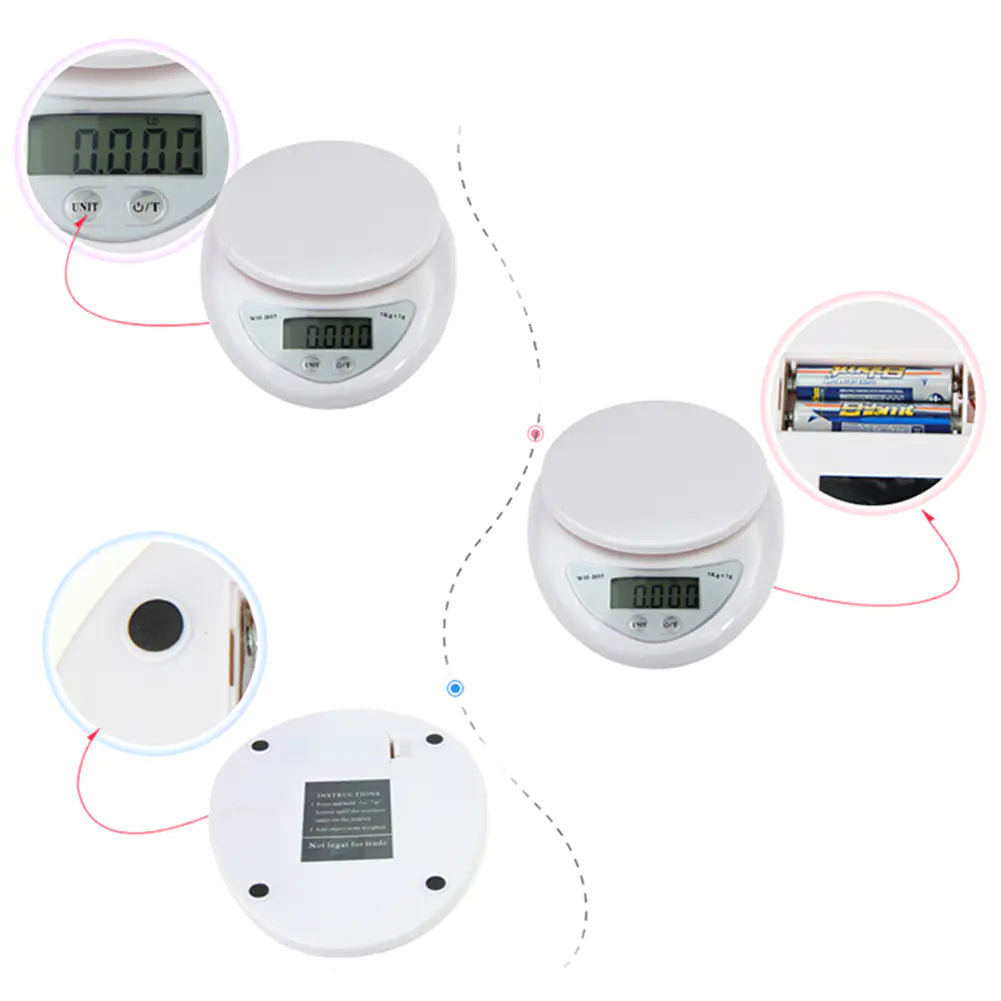 Precision Mini Digital Kitchen Scale - Compact Food Scale for Baking & Cooking
