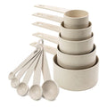 Wheat Straw Measuring Cups and Spoons Set - 10 Piece Baking Tools