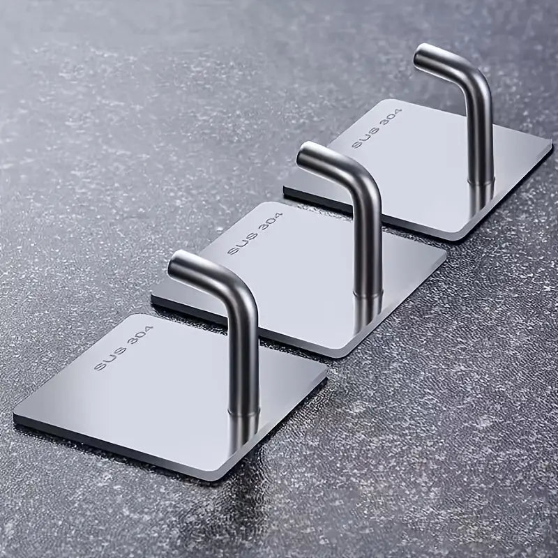Set of 3 Multifunctional Stainless Steel Kitchen Hooks