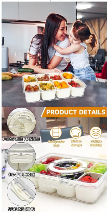 Food Storage Lunch Box Set - BPA-Free Plastic Containers with Lids (2 Pack)