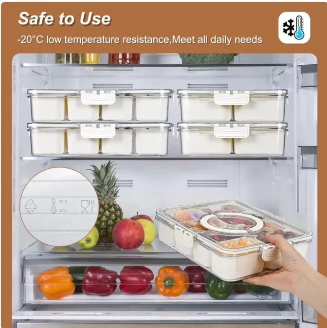 Food Storage Lunch Box Set - BPA-Free Plastic Containers with Lids (2 Pack)