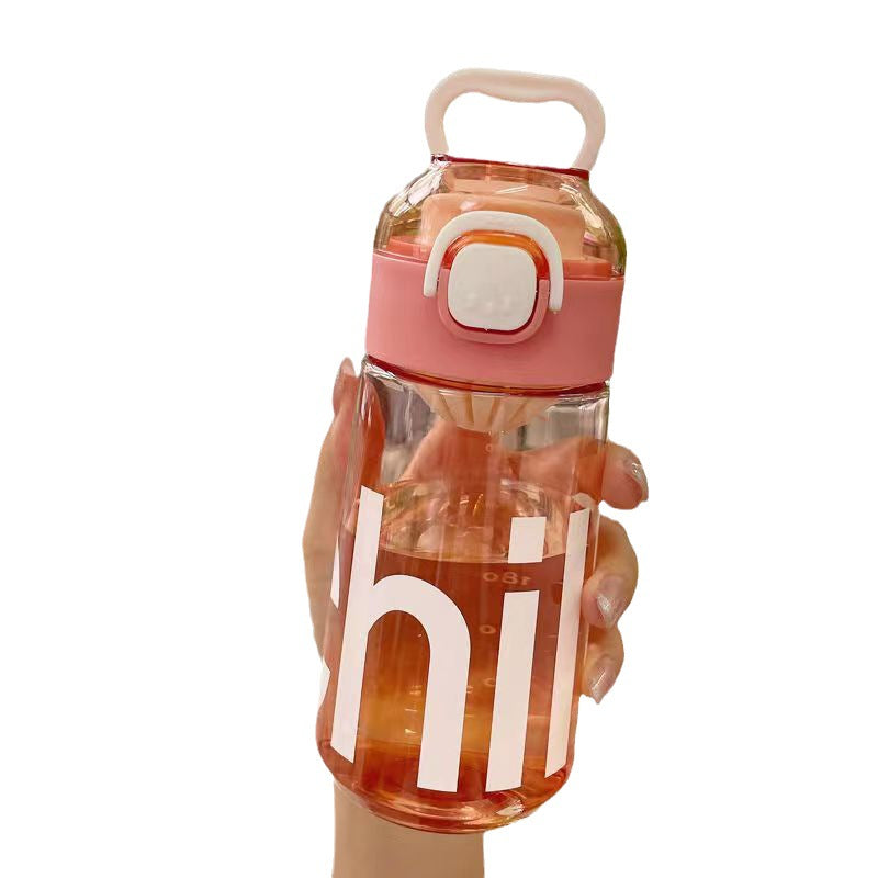 High-Capacity Portable Sports Water Bottle with Straw