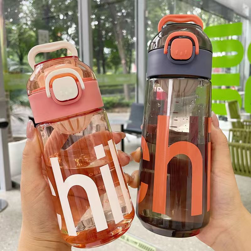 High-Capacity Portable Sports Water Bottle with Straw