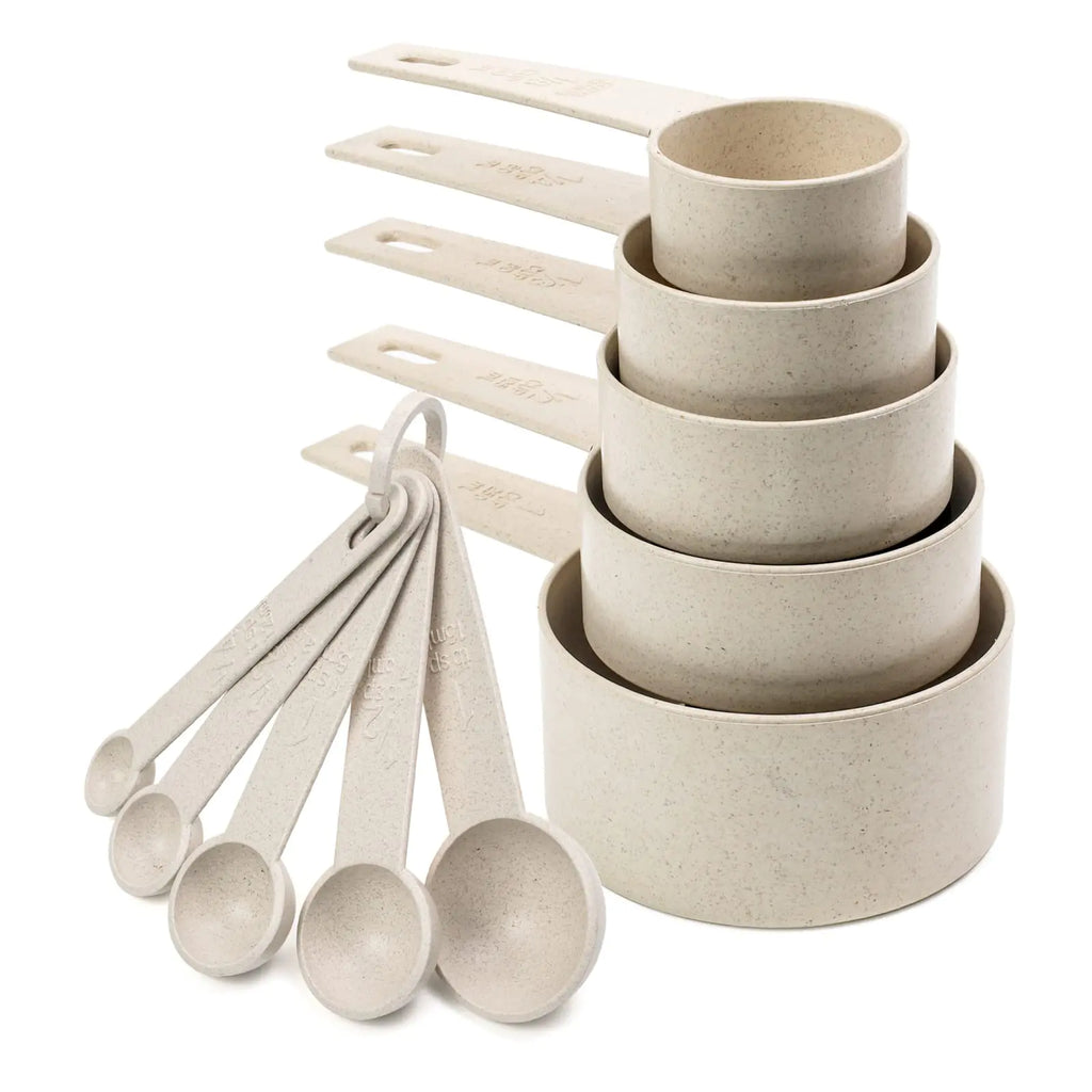 Wheat Straw Measuring Cups and Spoons Set - 10 Piece Baking Tools