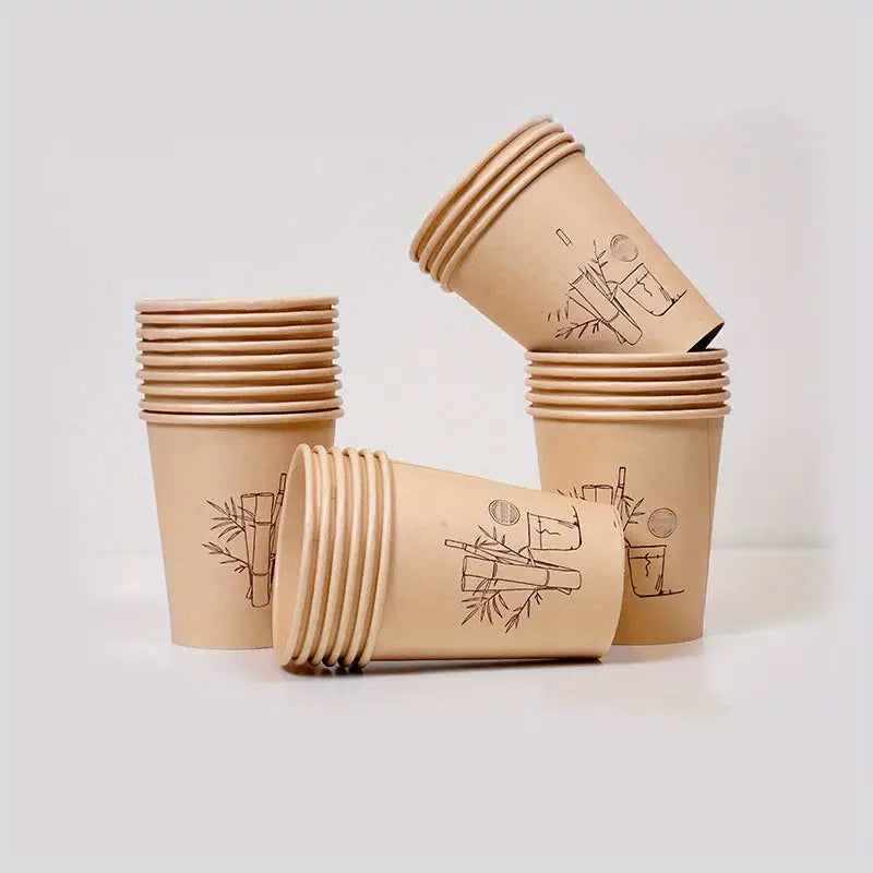 9 Oz Thickened Bamboo Fiber Disposable Paper Cups (1pc)