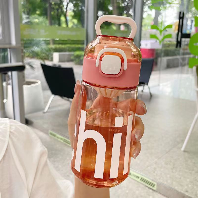 High-Capacity Portable Sports Water Bottle with Straw